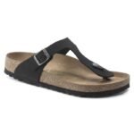 Birkenstock Gizeh Birko-Flor Womens Narrow Black Flip-Flops for Narrow Feet, Vegan Black (1020487)