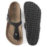 Birkenstock Gizeh Birko-Flor Womens Narrow Black Flip-Flops for Narrow Feet, Vegan Black (1020487) - Image 2