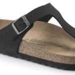 Birkenstock Gizeh Birko-Flor Womens Narrow Black Flip-Flops for Narrow Feet, Vegan Black (1020487) - Image 4