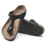 Birkenstock Gizeh Birko-Flor Womens Narrow Black Flip-Flops for Narrow Feet, Vegan Black (1020487) - Image 7