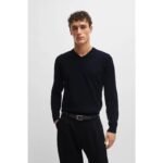 BOSS Pacello-L BLU V-Neck Sweater (50506042-404) - Image 4