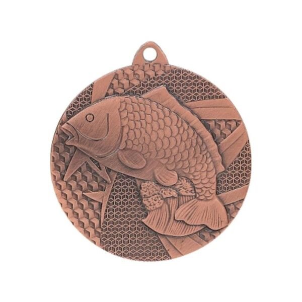 Bronze medal - fishing - fish - steel medal
