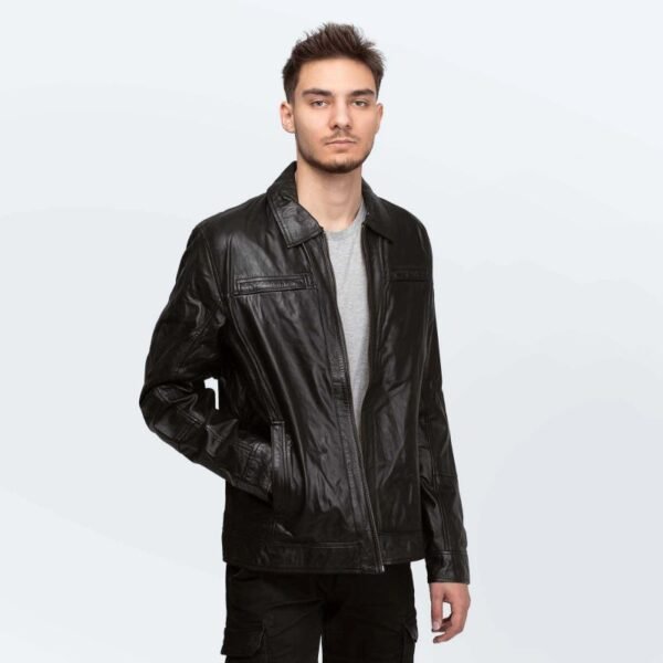 Cameleon Mens Leather Jacket Richard Black