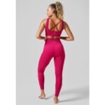 CASALL Scallop High Waist Seamless Tights Leggings Pink - Image 3