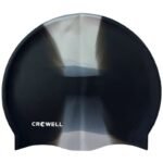 Crowell Multi Flame Silicone Swimming Cap, Black and Gray, Col. 16