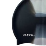 Crowell Multi Flame Silicone Swimming Cap, Black and Gray, Col. 16 - Image 3