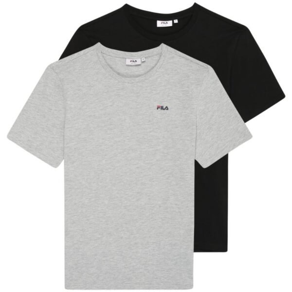 Fila Brod Mens T-Shirt 2 Pack Black, Gray FAM0083 83227