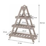 FOLDABLE WOODEN FLOWER STAND 3 SHELVES - Image 2