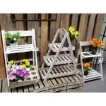 FOLDABLE WOODEN FLOWER STAND 3 SHELVES - Image 3