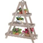FOLDABLE WOODEN FLOWER STAND 3 SHELVES - Image 4