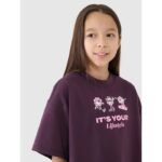 Girls oversize printed crop top 4F 4FJRSS25TTSHF2587-50S - Image 2