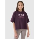 Girls oversize printed crop top 4F 4FJRSS25TTSHF2587-50S