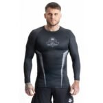 Gray long sleeve rashguard with DBX Bushido logo - Image 2