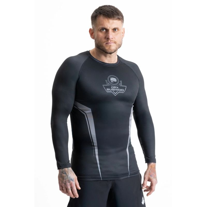 lupin-wear-ca-gray-long-sleeve-rashguard-with-dbx-bushido-logo-1732821 Gray long sleeve rashguard with DBX Bushido logo - Image 1