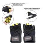 Gym Gloves Black/Yellow HMS RST01 size XXL - Image 3