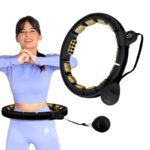 HHM13 NEW HULA HOP BLACK/GOLD WITH MAGNETS AND WEIGHT + HMS COUNTER - Image 2