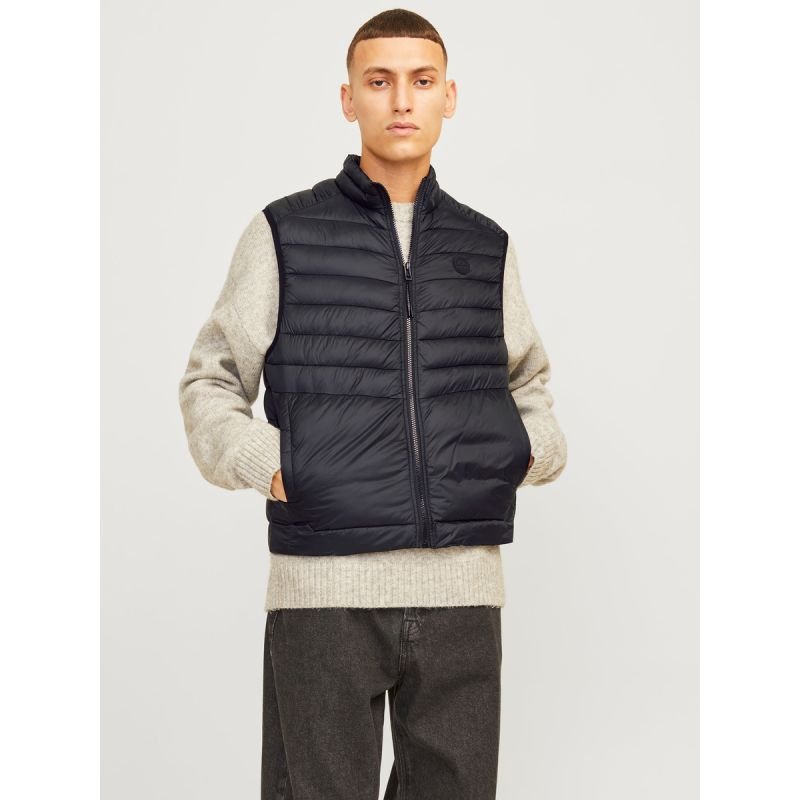 lupin-wear-ca-jack-jones-men-s-vest-jjesprint-bodywarmer-collar-noos-12258457-black-solid-1937350 JackJones mens vest JJESPRINT BODYWARMER COLLAR NOOS 12258457 BLACK/SOLID - Image 1