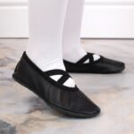 Jr Nazo Black Leather Dance Ballet Shoes with Elastic Bands - Image 4