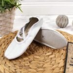 Jr Nazo Leather Dance Ballet Shoes with Elastic Bands White - Image 2