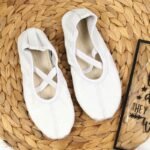 Jr Nazo Leather Dance Ballet Shoes with Elastic Bands White - Image 3