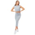 Justhype Sweat Midi Skirt Loungewear Set W LABON007 - Image 3