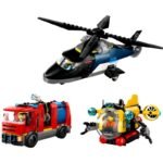 LEGO CITY 60462 Helicopter, Fire Truck and Submarine Set - Image 3