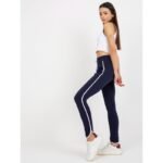 Navy blue basic sweatpants with stripes RUE PARIS (LO-DR-LK-239.14) - Image 5