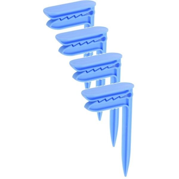 Pegs, clips, beach towel, blanket holders, 4 pieces, blue