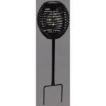 PROGARDEN BLACK RATTAN SOLAR BALL LAMP - Image 2