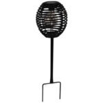 PROGARDEN BLACK RATTAN SOLAR BALL LAMP