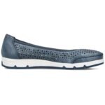 Rieker L3065-14 womens comfortable openwork blue ballet flats - Image 2