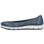 Rieker L3065-14 womens comfortable openwork blue ballet flats - Image 3