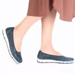Rieker L3065-14 womens comfortable openwork blue ballet flats - Image 7