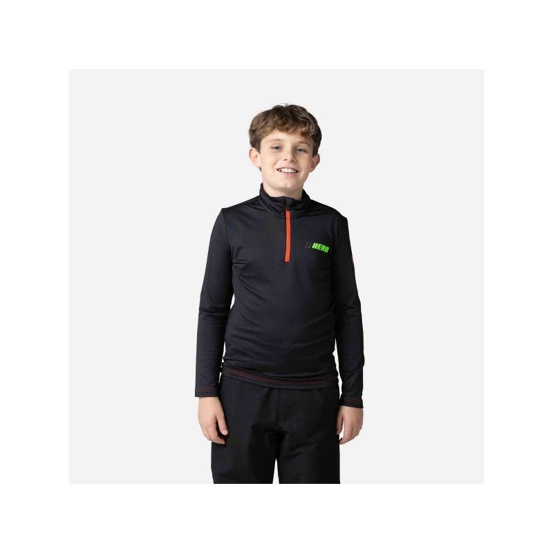 lupin-wear-ca-rossignol-boy-hero-1-2-zip-warm-stretch-sweatshirt-black-1746123 ROSSIGNOL Boy Hero 1/2 Zip Warm Stretch Sweatshirt Black - Image 1
