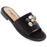 S.Barski W OLI262A black zirconium flip-flops - Image 7
