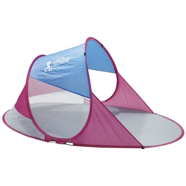 SELF-EXPLODING BEACH SCREEN TENT BLUE AND PINK