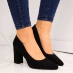 Sergio Leone W SK316A Suede Pumps on the Block Heel in Black - Image 2