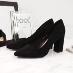 Sergio Leone W SK316A Suede Pumps on the Block Heel in Black - Image 3