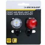 SET OF SILICONE LED BIKE LIGHTS FRONT AND REAR ROUND BLACK DUNLOP - Image 2