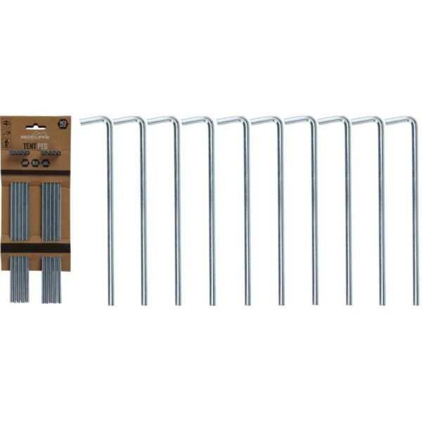 TENT PEGS 23CM SET OF 10 METAL REDCLIFFS