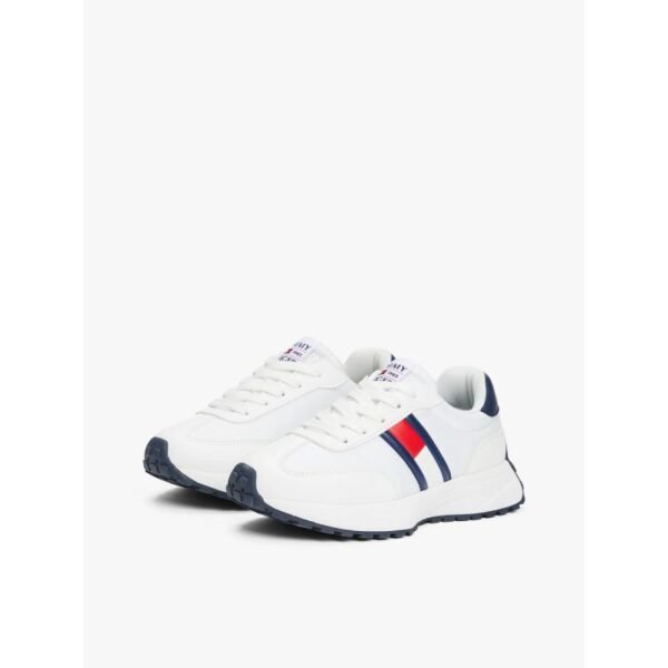 Tommy Hilfiger womens FLAG LOW CUT LACE-UP SNEAKERS T3X9-33877-1695X336-X336 WHITE/BLUE
