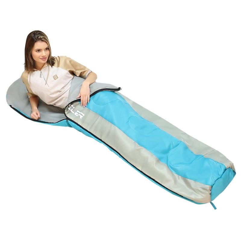 lupin-wear-ca-traveler-sleeping-bag-210x80-50cm-blue-grey-enero-camp-1840116 TRAVELER SLEEPING BAG 210X80/50CM BLUE GREY ENERO CAMP - Image 1