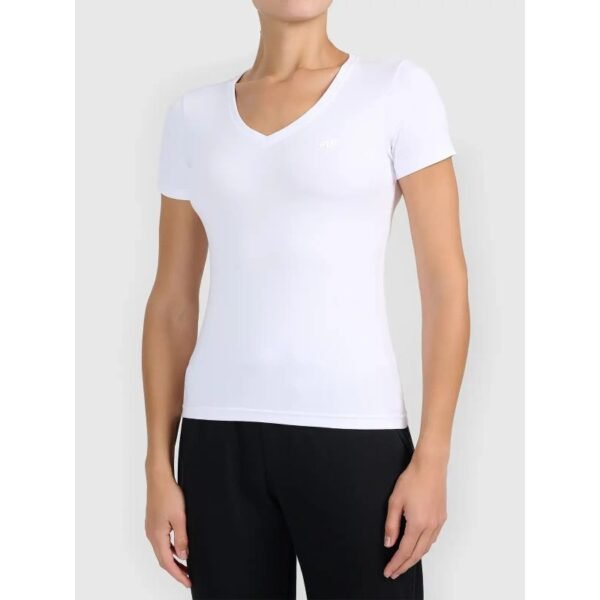 Womens basic V-neck T-shirt 4F 4FWMM00TTSHF3307-10S