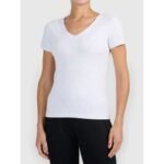 Womens basic V-neck T-shirt 4F 4FWMM00TTSHF3307-27M