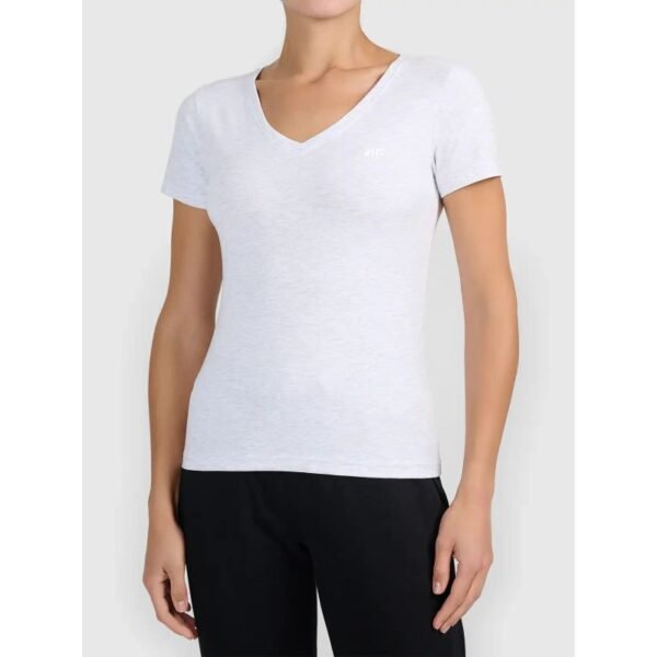 Womens basic V-neck T-shirt 4F 4FWMM00TTSHF3307-27M