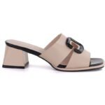 Womens beige high-heeled mules Vinceza 62284 - Image 2