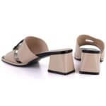 Womens beige high-heeled mules Vinceza 62284 - Image 4