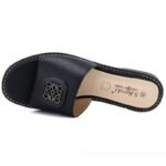 Womens black leather flip-flops S.Barski KV61-6019 - Image 3