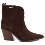 Womens leather ankle boots, insulated, brown cowboy boots, Big Star SS274473 - Image 2