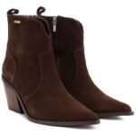 Womens leather ankle boots, insulated, brown cowboy boots, Big Star SS274473 - Image 5
